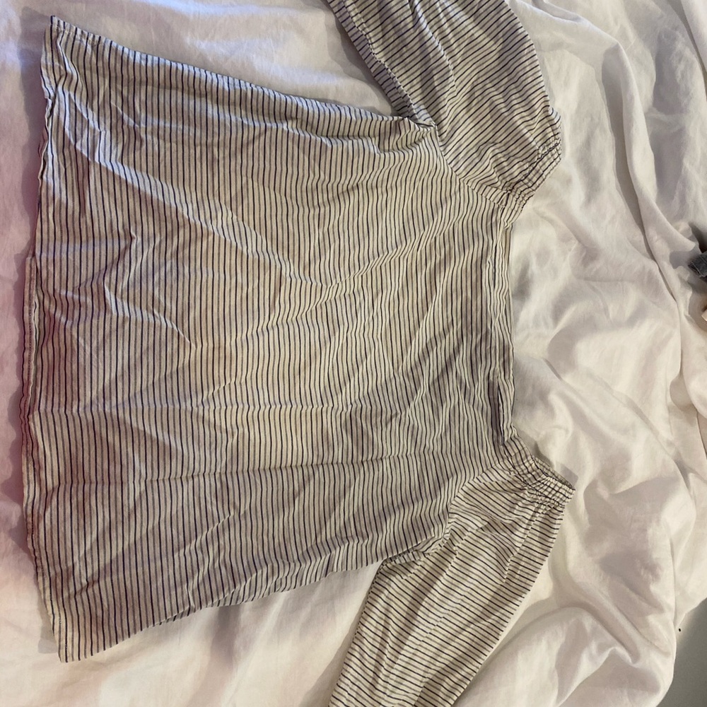 Long sleeve striped off the shoulder madewell